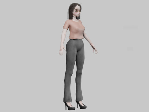 Teen anime girl V27379 3D-Modell