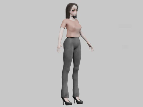 Teen anime girl V27379 3D Model