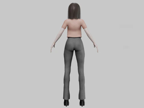Teen anime girl V27379 3D Model
