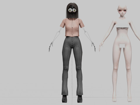 Teen anime girl V27379 3D-Modell