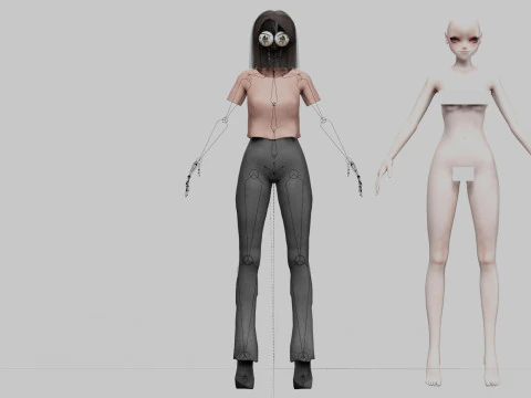 Teen anime girl V27379 3D Model