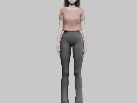 Teen anime girl V27379 3D Model