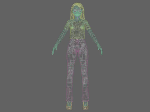 Teen anime girl V27379 3D Model