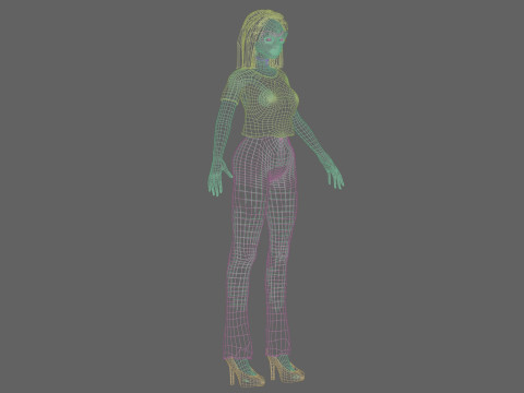 Teen anime girl V27379 3D-Modell