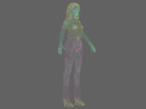 Teen anime girl V27379 3D Model