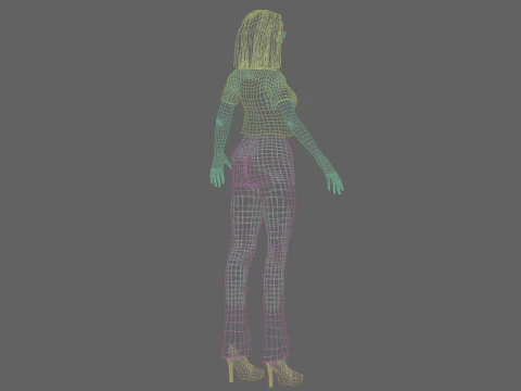 Teen anime girl V27379 3D Model