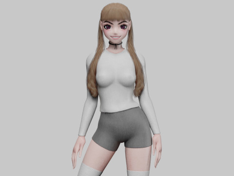 Young anime girl V26969 3D-Modell