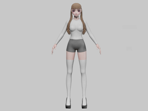 Young anime girl V26969 3D Model