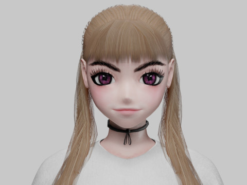 Young anime girl V26969 3D Model
