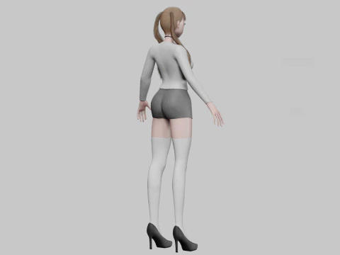 Young anime girl V26969 3D Model