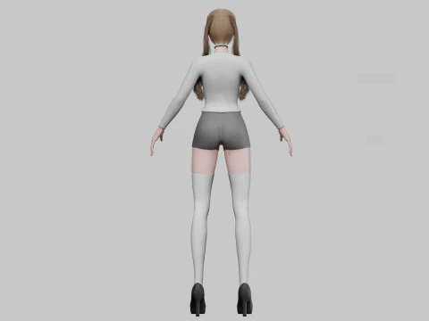 Young anime girl V26969 3D Model