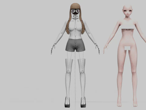 Young anime girl V26969 3D Model
