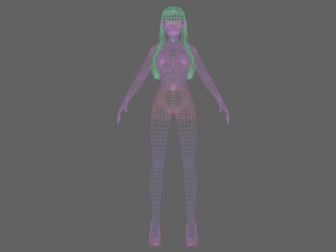 Young anime girl V26969 3D Model