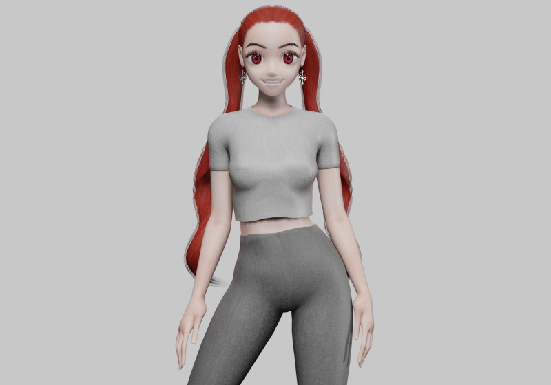 Young cute girl V25384 Modèle 3D .c4d .max .obj .3ds .fbx .stl .blend 