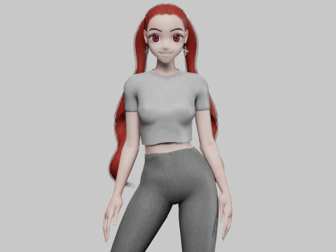 Młoda urocza dziewczyna V25384 Model 3D