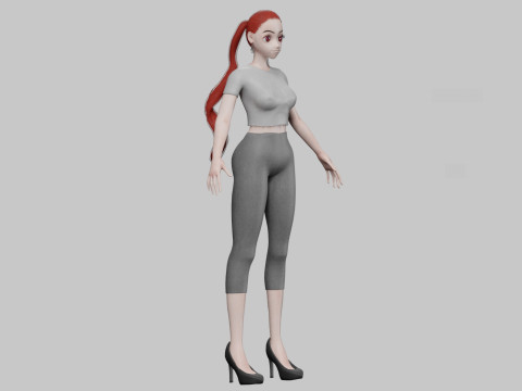 Young cute girl V25384 Modèle 3D