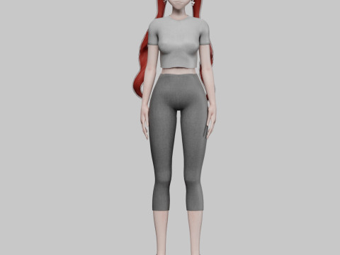 Young cute girl V25384 Modèle 3D