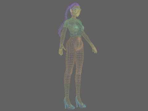 Young cute girl V25384 3D Model