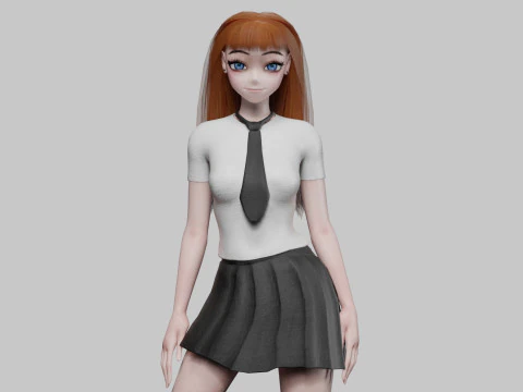 Anime Temel kız V29007 3D Model