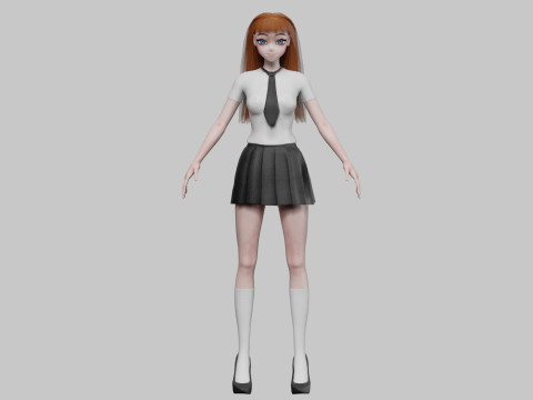 Anime Basic girl V29007 3D Modell