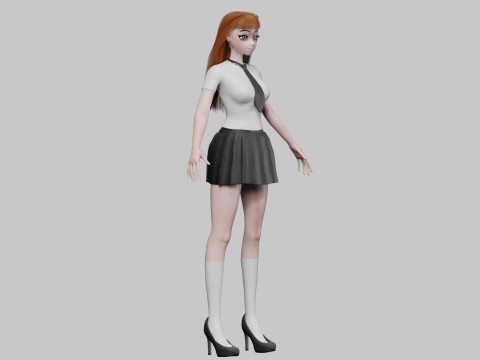 Anime Basic girl V29007 3D Modell