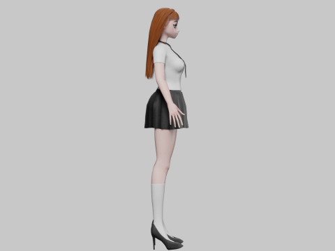 Anime Basic girl V29007 3D Modell