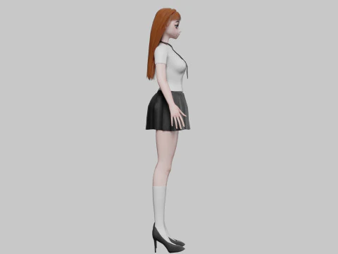 Anime Basic girl V29007 3D Model