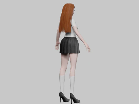 Anime Basic girl V29007 3D Model