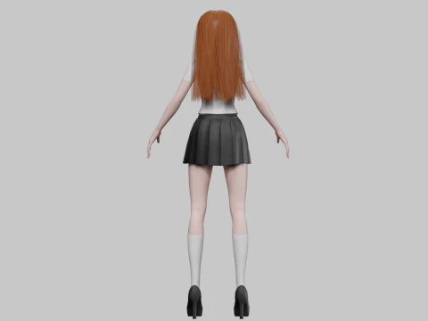 Anime Basic girl V29007 3D Model