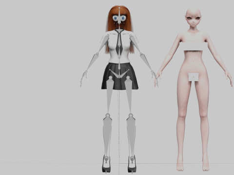 Anime Basic girl V29007 3D Modell