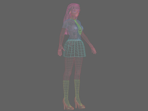 Anime Basic girl V29007 3D Modell