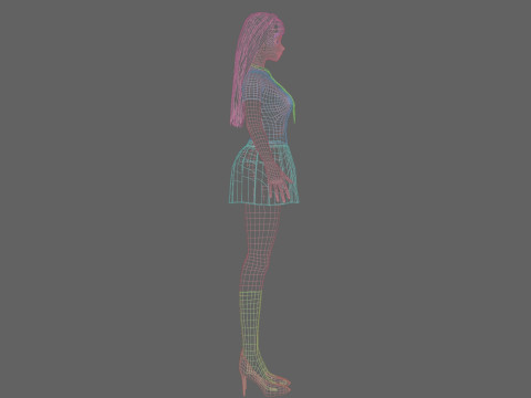 Anime Basic girl V29007 3D Modell
