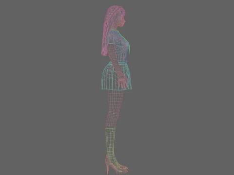 Anime Basic girl V29007 3D Model