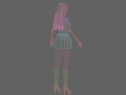 Anime Basic girl V29007 3D Modell