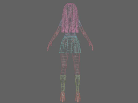 Anime Basic girl V29007 3D Model