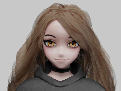 Anime Cartoon girl V33792 Model 3D
