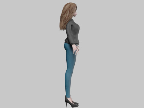 Anime Cartoon girl V33792 Model 3D