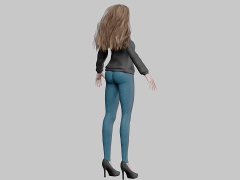 Anime Cartoon girl V33792 Model 3D