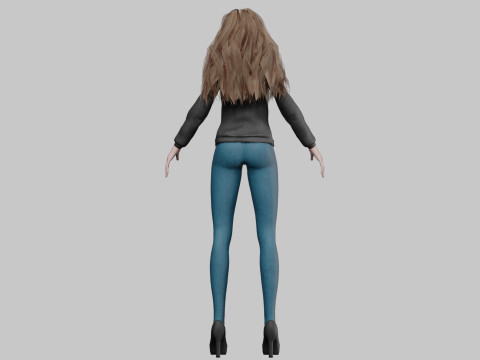 Anime Cartoon girl V33792 Model 3D