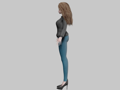 Anime Cartoon girl V33792 Model 3D