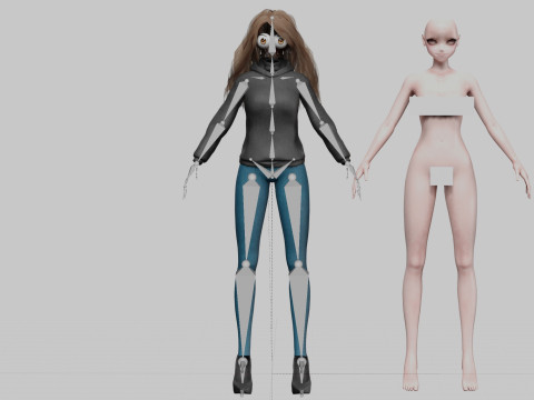 Anime Cartoon girl V33792 Model 3D
