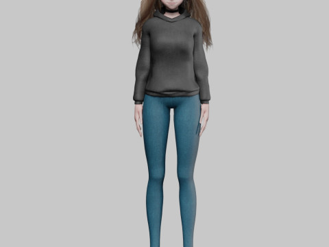 Anime Cartoon girl V33792 Model 3D