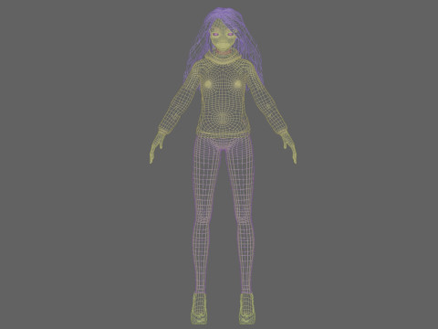 Anime Cartoon girl V33792 Model 3D