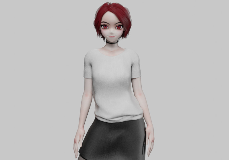 Anime classic girl V32003 3D Модель .c4d .max .obj .3ds .fbx .stl .blend 