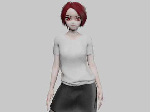 एनीमे क्लासिक गर्ल V32003 3D मॉडल