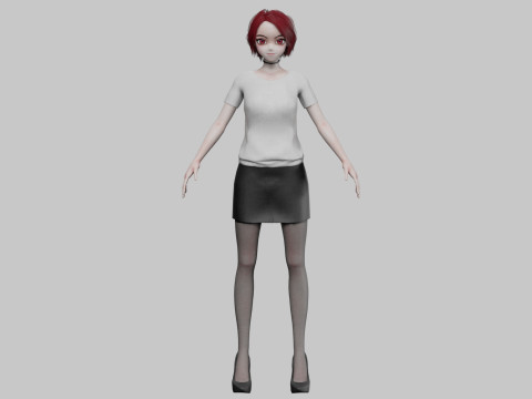 Anime classic girl V32003 3D Модель