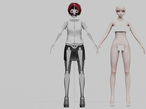 Anime classic girl V32003 3D Модель