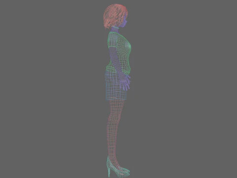 Anime classic girl V32003 3D Model