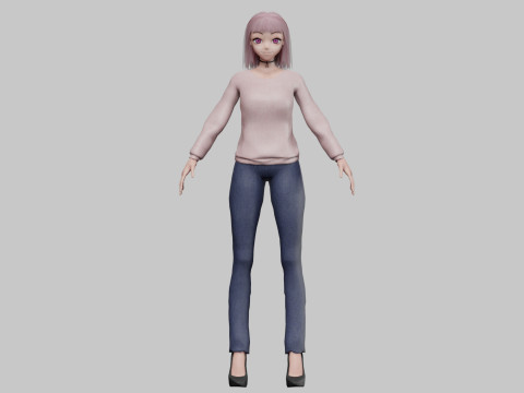 Anime cool girl V28698 3D Модель