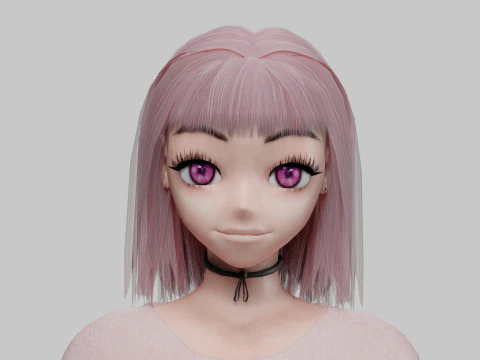 Anime cool girl V28698 3D Model